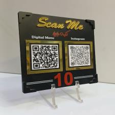 استند QR دوبل ، پلکسی مشکی و طلایی
